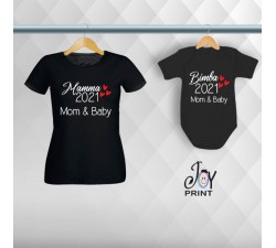 Coordinato T-shirt Personalizzato Festa Della Mamma Rinascita Nero