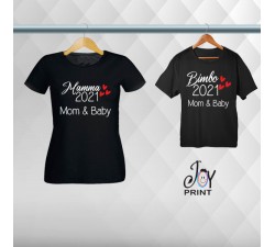 Coordinato T-shirt Personalizzato Festa Della Mamma Rinascita Nero