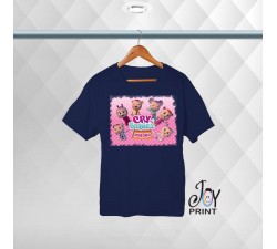 T Shirt bambina personalizzata con nome Cry Babies blu