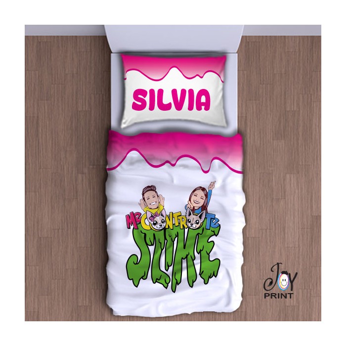 Copripiumino con Federa Personalizzata Me contro te Slime Rosa