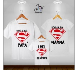 Tris T-shirt/body  Super Famiglia