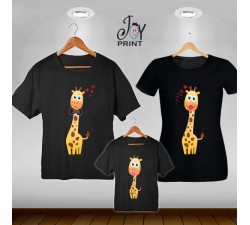 Tris T-shirt/body  Giraffini Nero