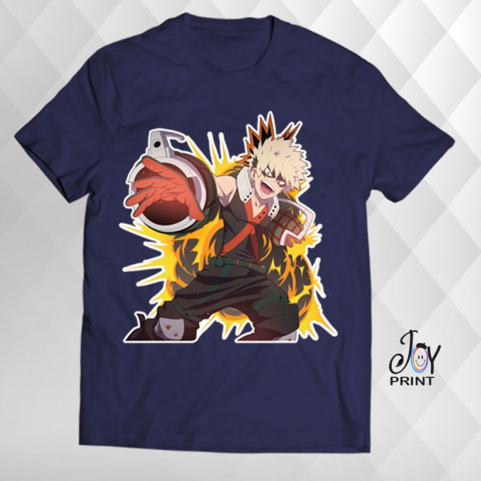 T Shirt Manga bakugou katsuki blu