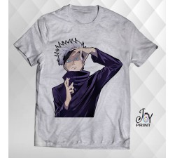 T Shirt Manga gojo satoru grigia