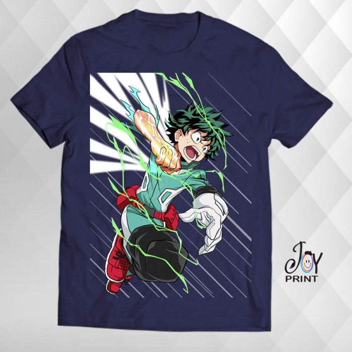 T Shirt Manga izuku midoriya blu