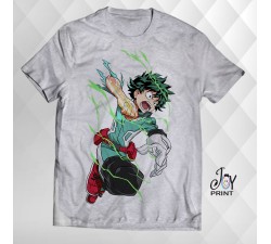 T Shirt Manga izuku midoriya grigia