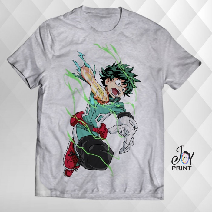 T Shirt Manga izuku midoriya grigia