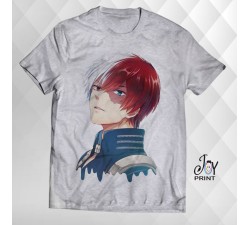 T Shirt Manga shoto todoroki grigia