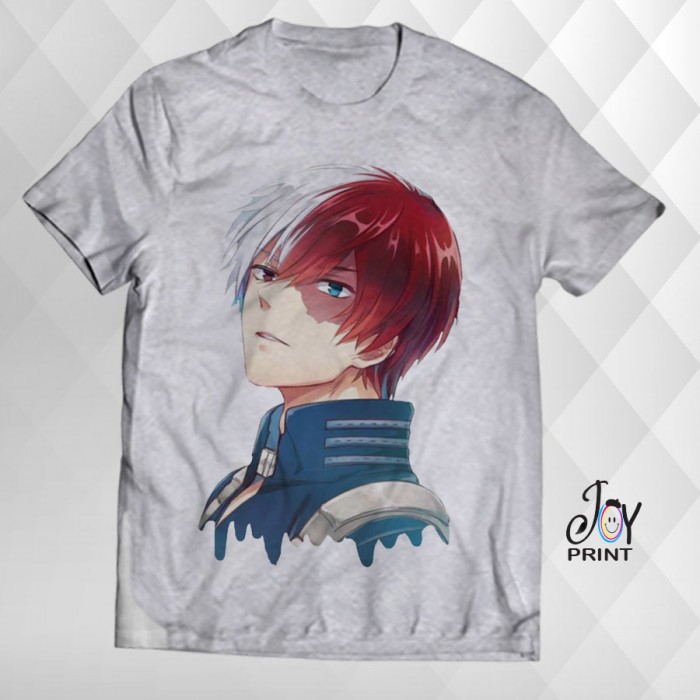 T Shirt Manga shoto todoroki grigia