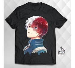 T Shirt Manga shoto todoroki nera