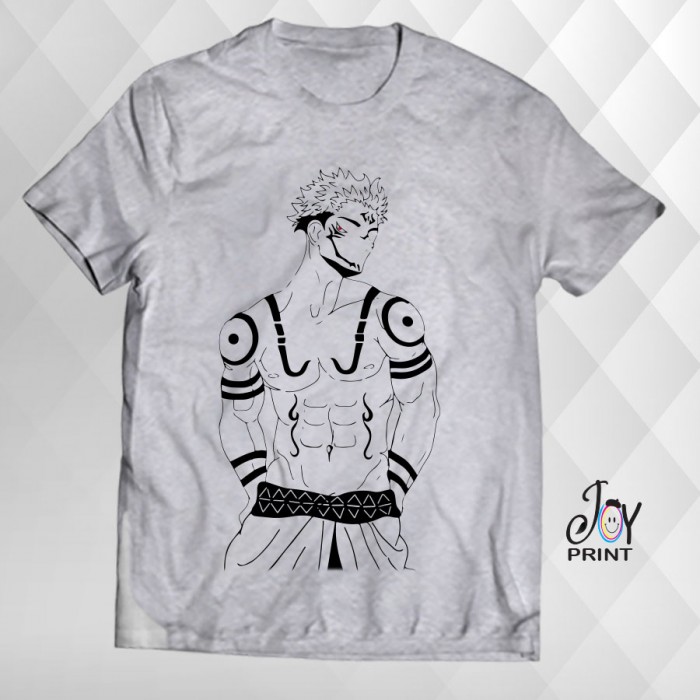 T Shirt Manga sukuna grigia