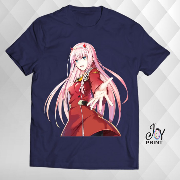 T Shirt Manga Zero Two blu