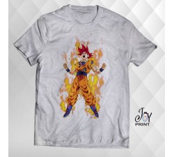 T Shirt Manga Goku grigia