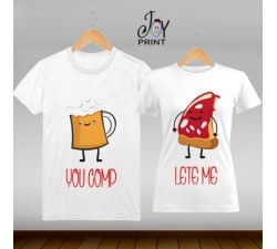 Coppia di t shirt Personalizzate Love Food