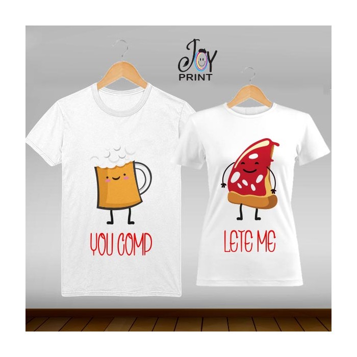 Coppia di t shirt Personalizzate Love Food