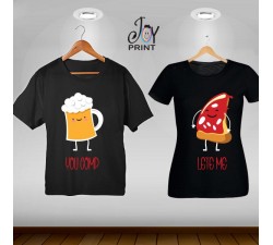 Coppia di t shirt Personalizzate Love Food