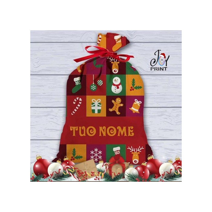 Sacco Regali Personalizzato Natale Decori