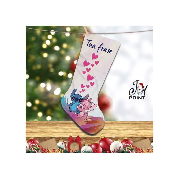 Calza Befana Personalizzata Con Nome Idea Regalo stitch in love