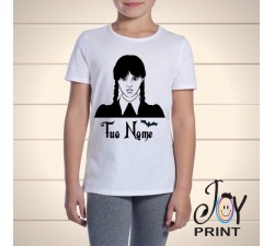 Shirt bambino personalizzata con nome Mercoledì Addams