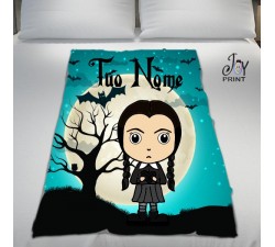 Plaid Personalizzato con nome Mercoledì Addams cartoon