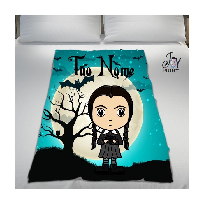 Plaid Personalizzato con nome Mercoledì Addams cartoon