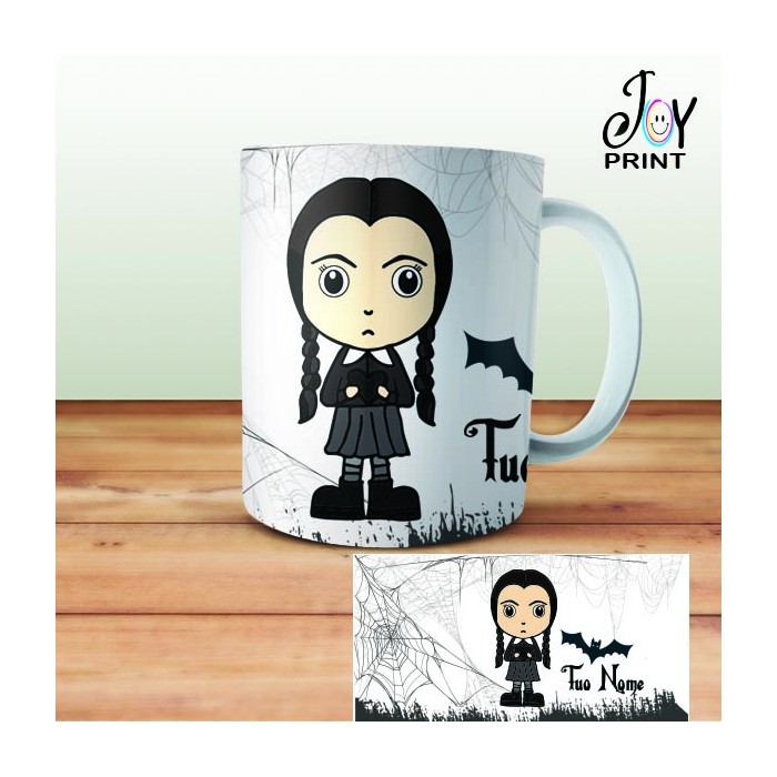 Tazza Personalizzata con nome Mercoledì Addams cartoon- idea regalo