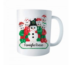 Tazza Personalizzata con nomi Famiglia Natalizia cartoon- idea regalo