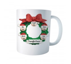 Tazza Personalizzata Natale con nomi Ghirlanda-idea regalo