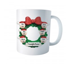 Tazza Personalizzata Natale con nomi Ghirlanda-idea regalo