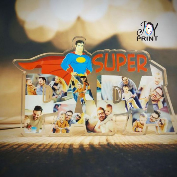 Plexiglass Personalizzato con foto Festa del papà Super Eroe