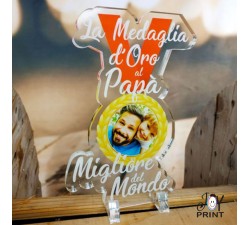 Plexiglass Personalizzato con foto Festa del papà Medaglia d'oro