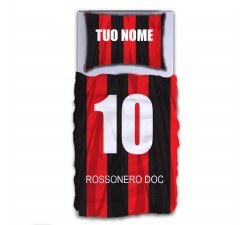 Copripiumino con federa personalizzata tifoso Milan