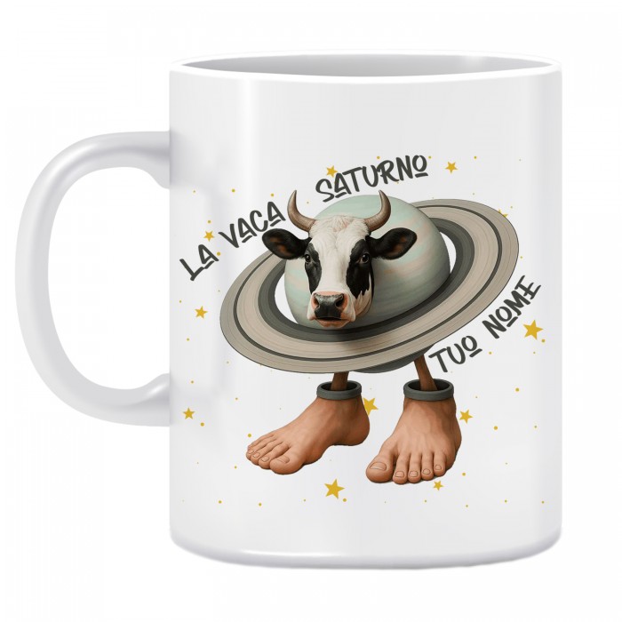 Tazza Personalizzata con nome La vaca saturno brainrot- idea regalo