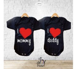 Body Neonato Personalizzato I love black