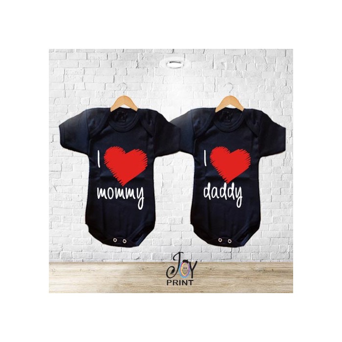 Body Neonato Personalizzato I love black