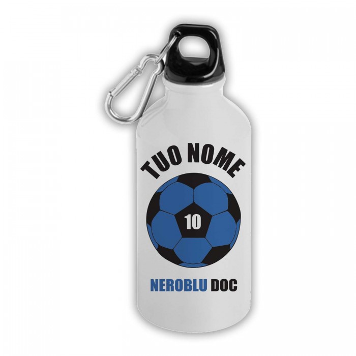 Borraccia Personalizzata Tifoso NeroBlu Doc con Nome e Numero - idea regalo