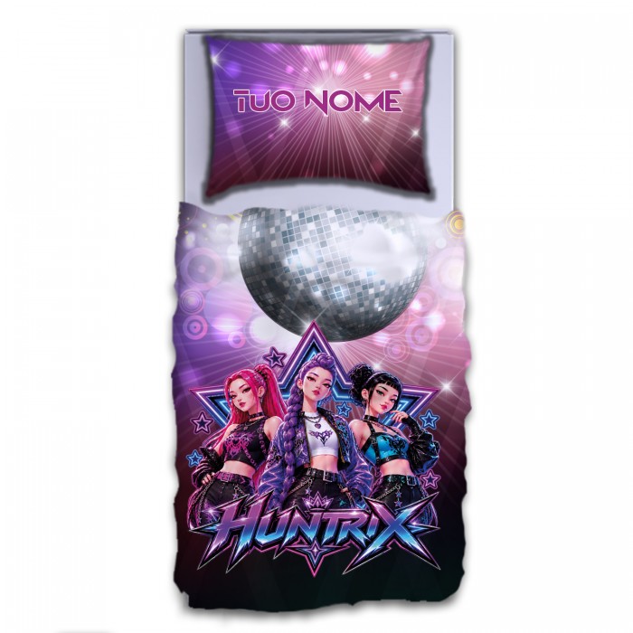 Copripiumino con Federa Personalizzata Con Nome Huntrix - Idea Regalo K-Pop