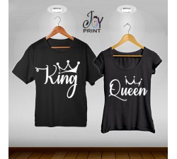Coppia di t shirt King & queen reali