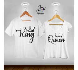 Coppia di t shirt King & queen reali