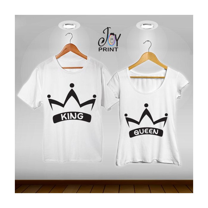 Coppia di t shirt King & queen corona