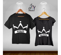 Coppia di t shirt King & queen corona