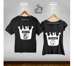 Coppia di t shirt King & queen leoni