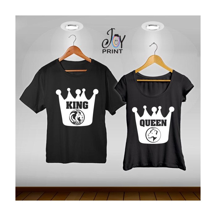Coppia di t shirt King & queen leoni