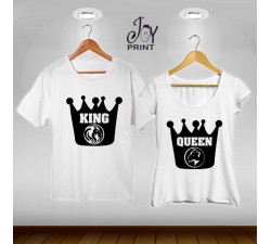 Coppia di t shirt King & queen leoni