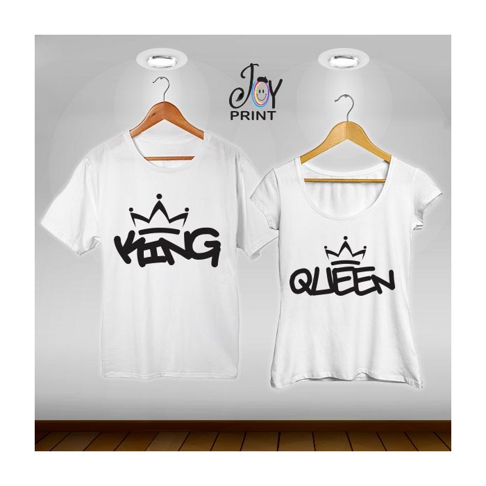 Coppia di t shirt King & queen graffiti