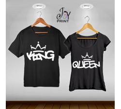 Coppia di t shirt King & queen graffiti