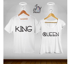 Coppia di t shirt King & queen love