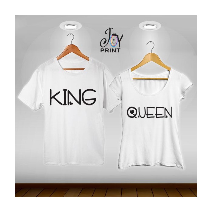 Coppia di t shirt King & queen love