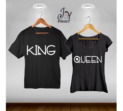 Coppia di t shirt King & queen love