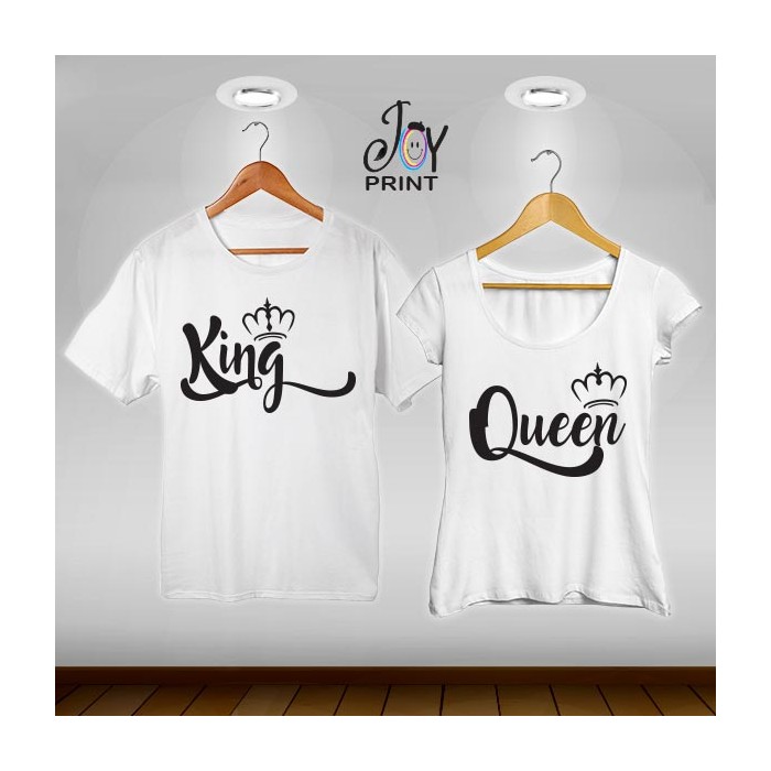 Coppia di t shirt King & queen royalty